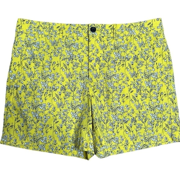 Banana Republic Factory yellow floral print shorts 12 - Picture 1 of 5